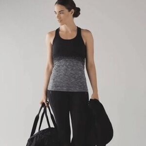 LULULEMON Swiftly Top Tech Racerback Black Gray Ombre Women’s Sz 4